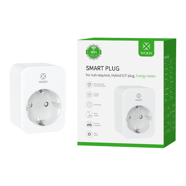 WOOX R6118 Smart Plug met energiemeter | Max. 3680W | Wit (NL
